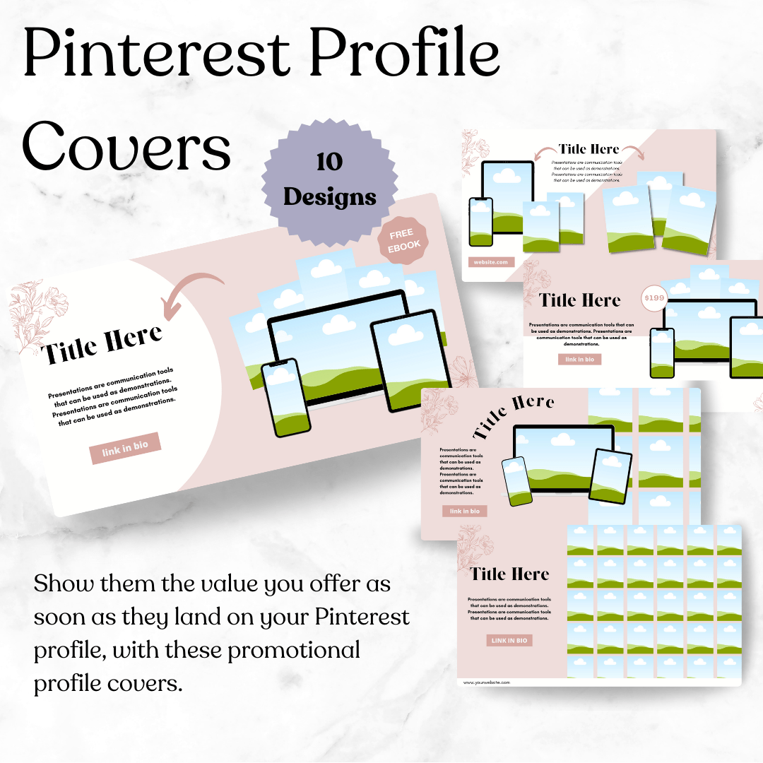 Digital Product Promo Pinterest Templates for Canva